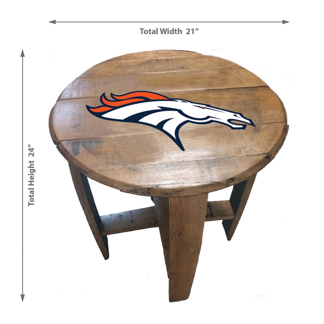 Big Team NFL Denver Broncos Brown End Table - Thumbnail - Image 3