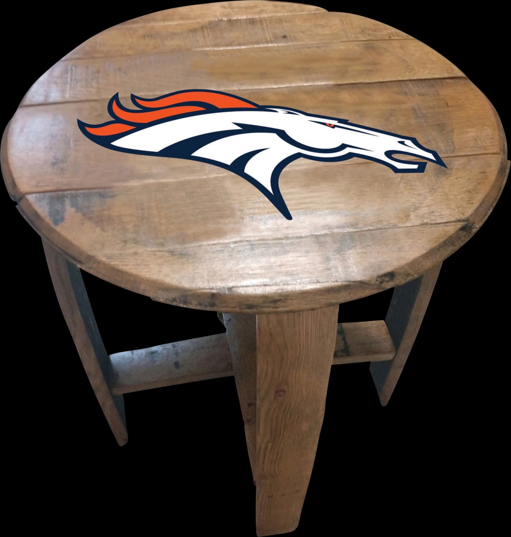 Big Team NFL Denver Broncos Brown End Table - Thumbnail - Image 1
