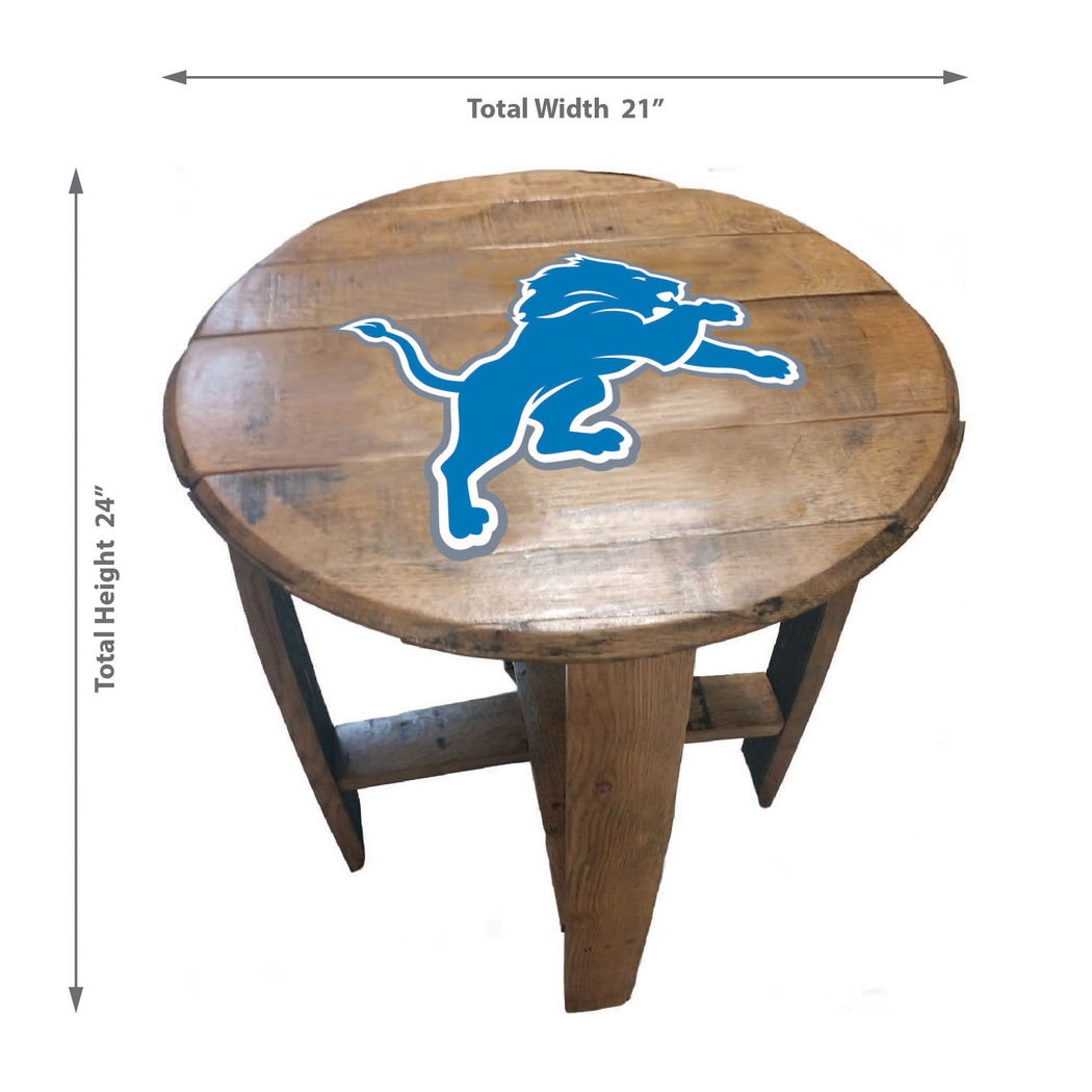 Big Team NFL Detroit Lions Brown End Table - Thumbnail - Image 3