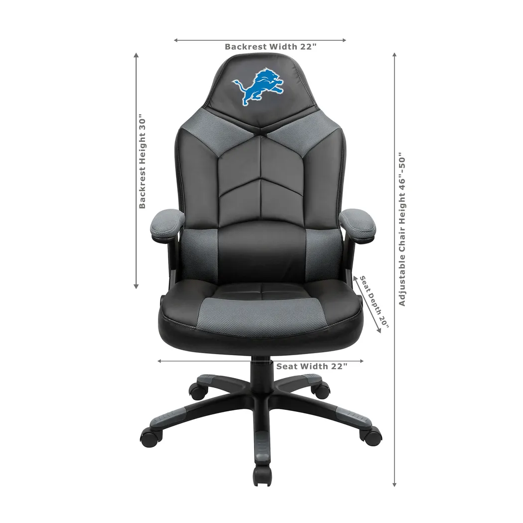 Big Team NFL Detroit Lions Gray Oversized Gaming Chair - Thumbnail - Image 3