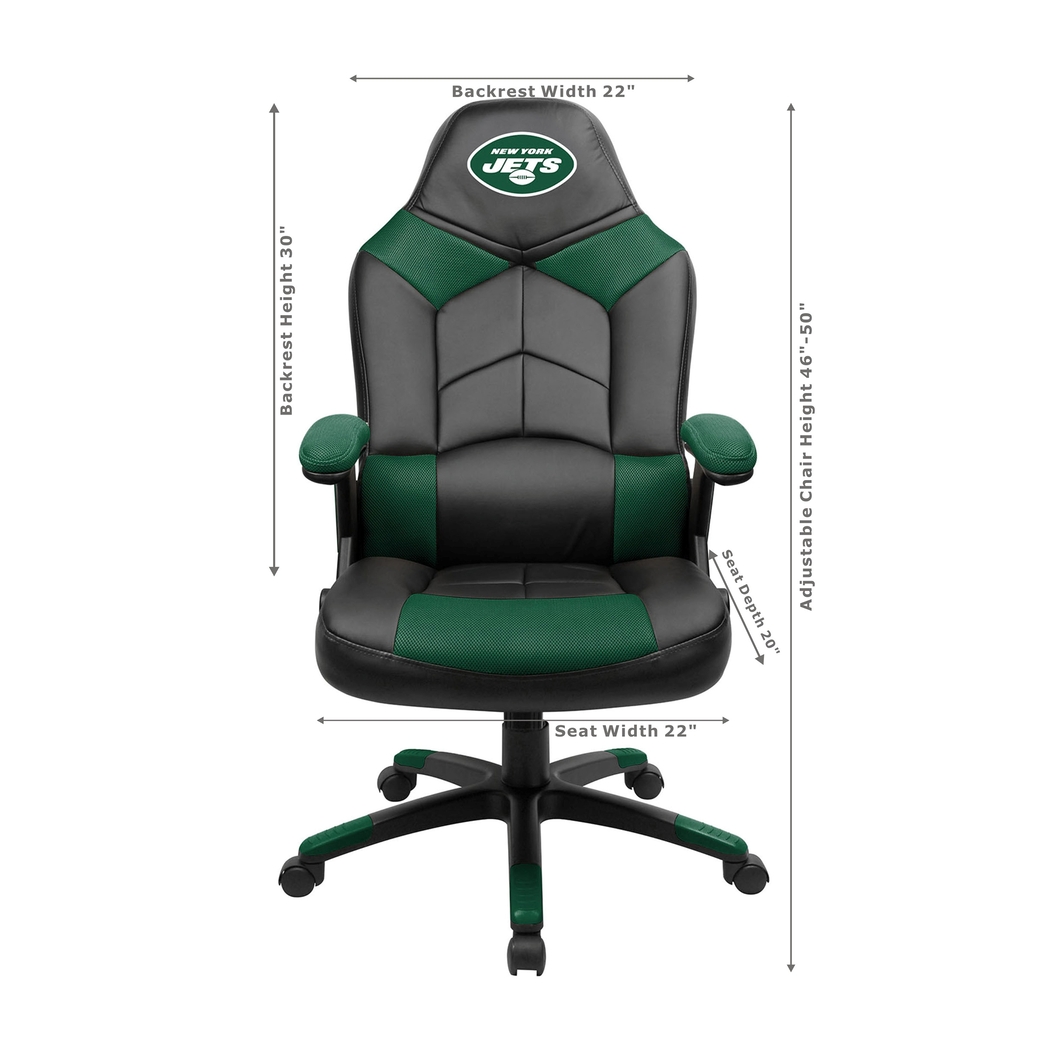 Big Team NFL Jets  Black Green Oversized Gaming Chair - Thumbnail - Image 3