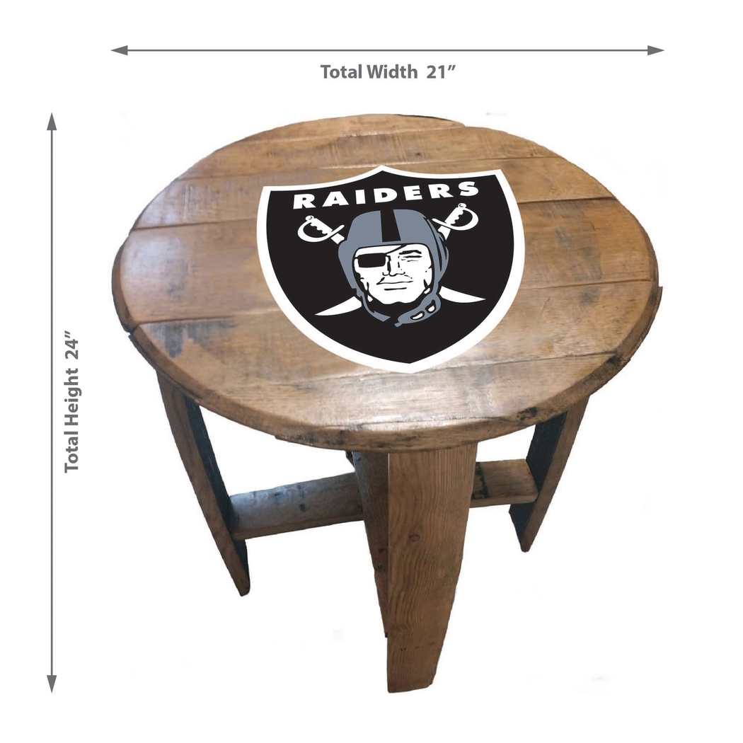 Big Team NFL Las Vegas Raiders Brown End Table - Thumbnail - Image 3