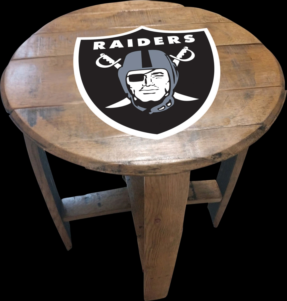 Big Team NFL Las Vegas Raiders Brown End Table - Thumbnail - Image 1