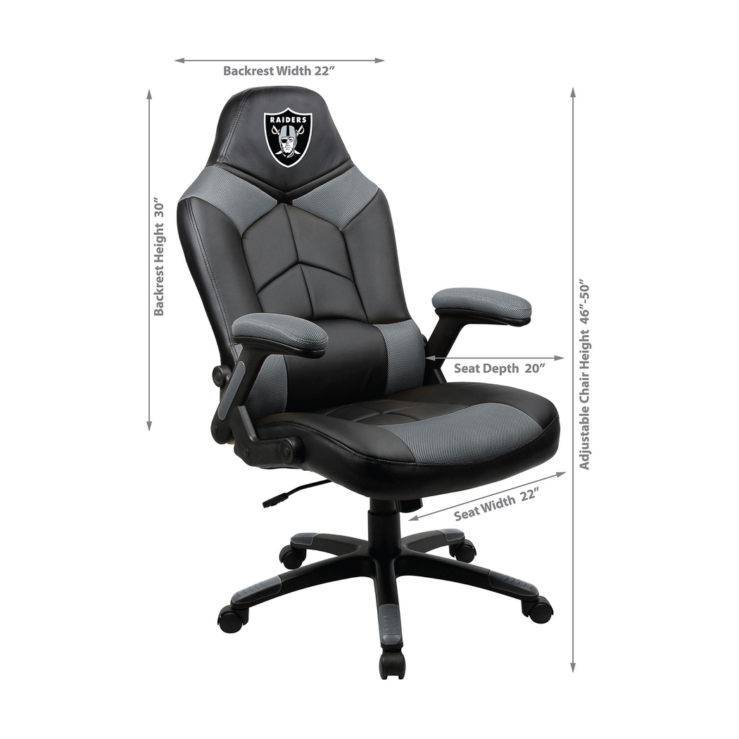 Big Team NFL Las Vegas Raiders Gray Oversized Gaming Chair - Thumbnail - Image 8