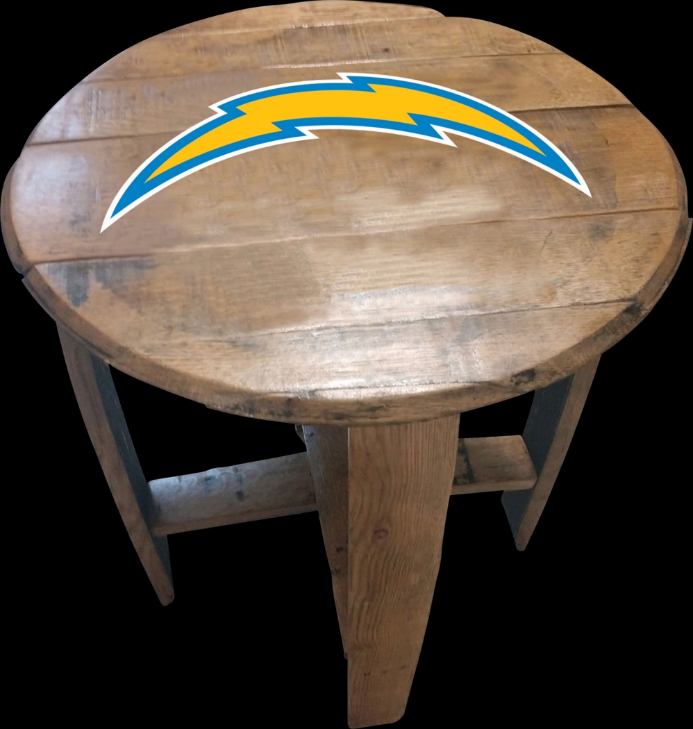 Big Team NFL Los Angeles Chargers Brown End Table - Thumbnail - Image 1
