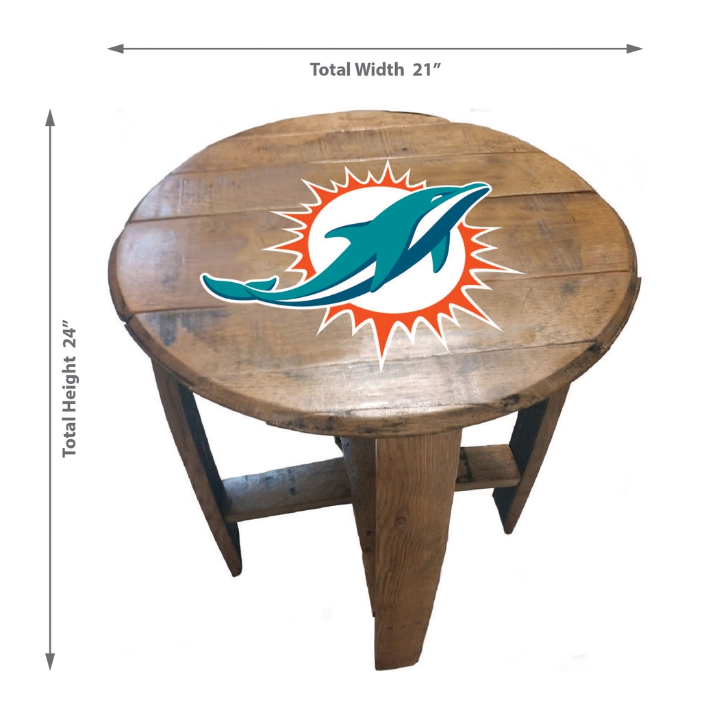 Big Team NFL Miami Dolphins Brown End Table - Thumbnail - Image 3