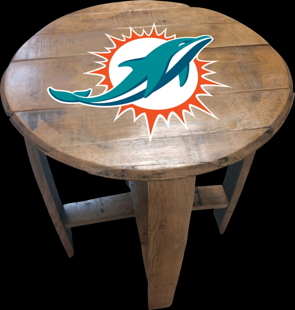 Big Team NFL Miami Dolphins Brown End Table - Thumbnail - Image 1