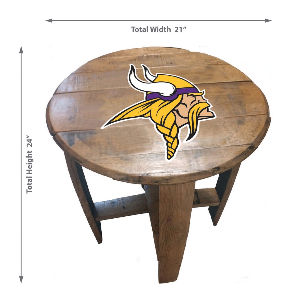 Big Team NFL Minnesota Vikings Brown End Table - Thumbnail - Image 3