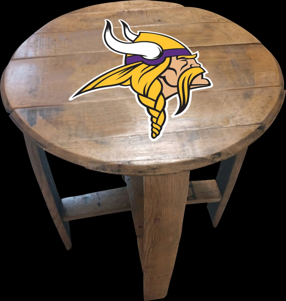Big Team NFL Minnesota Vikings Brown End Table - Thumbnail - Image 1