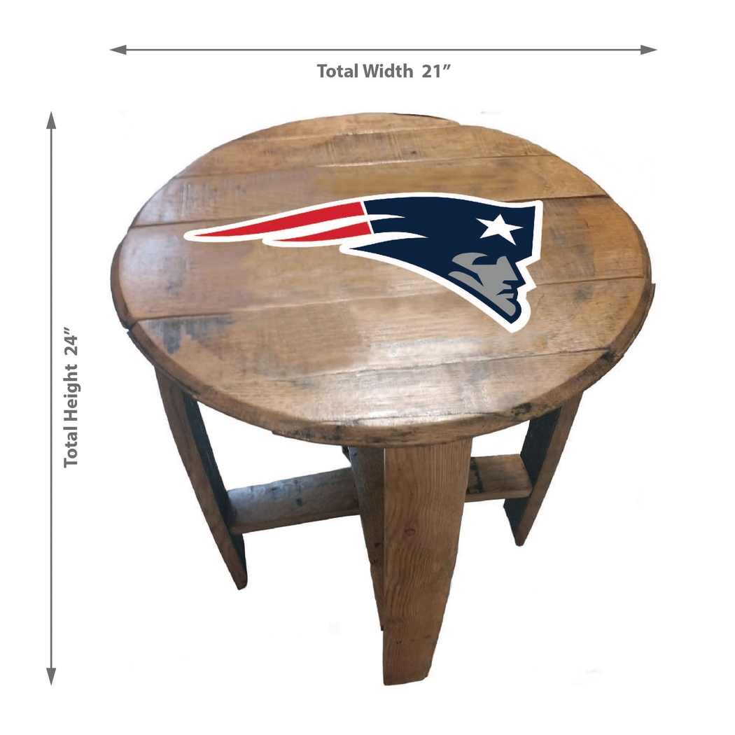Big Team NFL New England Patriots Brown End Table - Thumbnail - Image 3