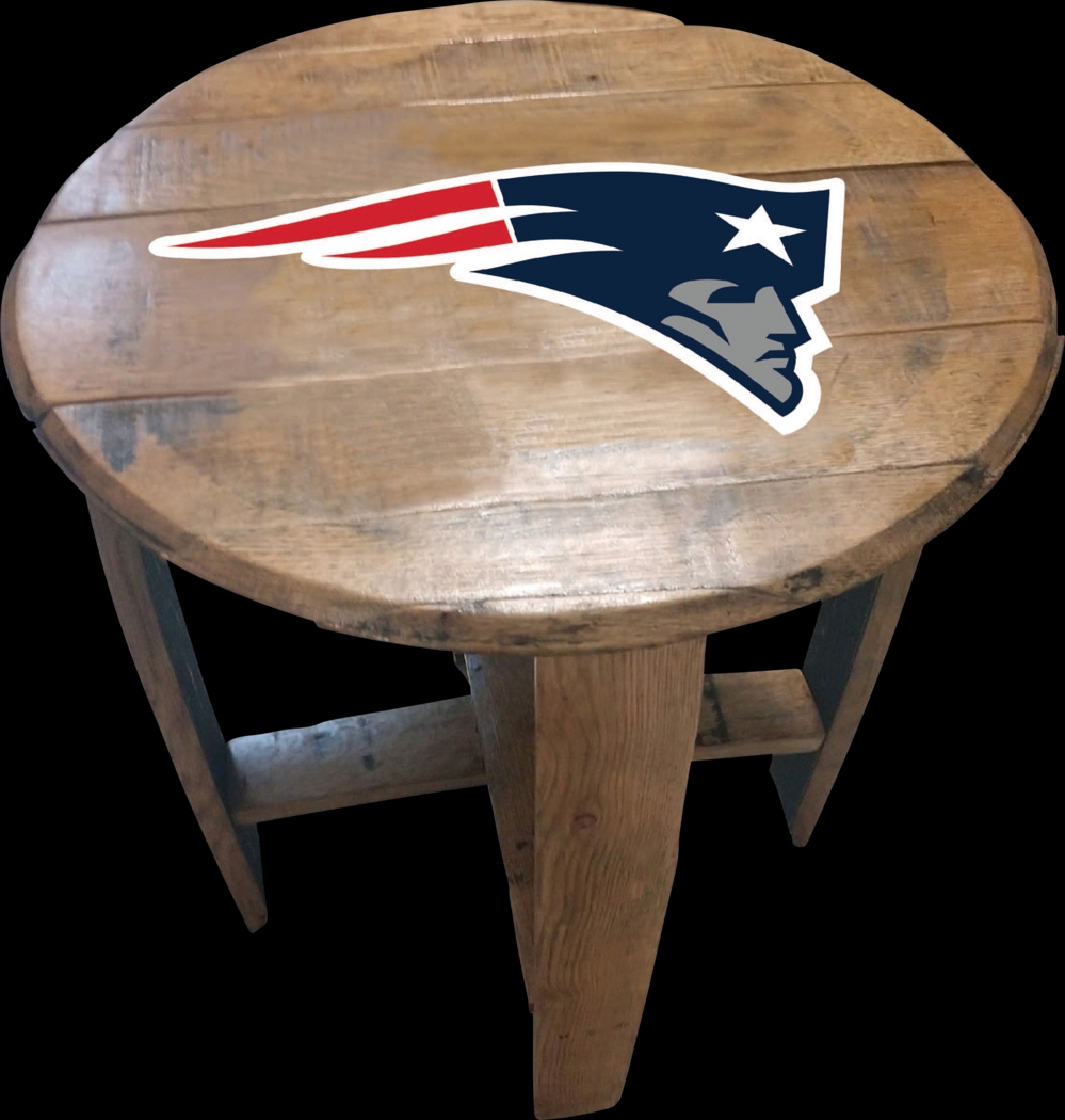 Big Team NFL New England Patriots Brown End Table - Thumbnail - Image 1
