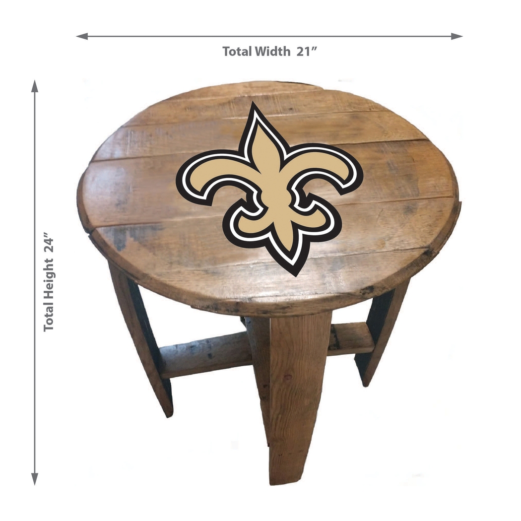 Big Team NFL New Orleans Saints Brown End Table - Thumbnail - Image 3