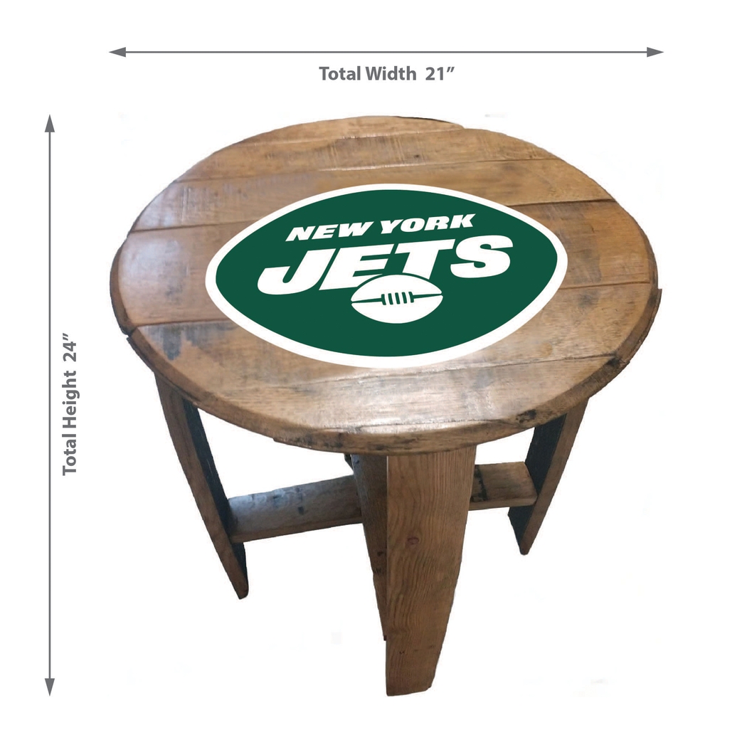 Big Team NFL New York Jets Brown End Table - Thumbnail - Image 3