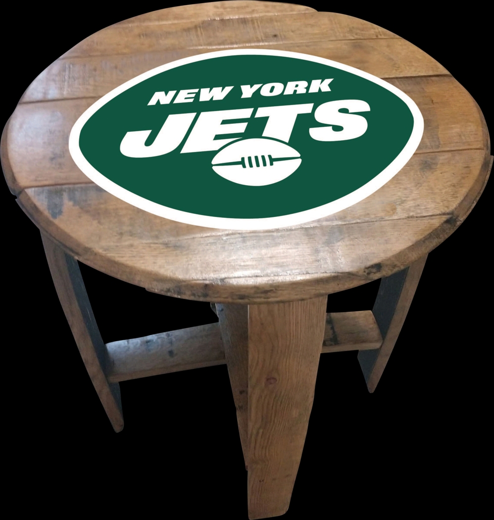 Big Team NFL New York Jets Brown End Table - Thumbnail - Image 1