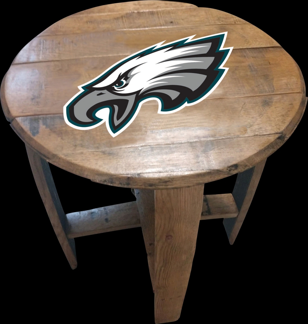 Big Team NFL Philadephia Eagles Brown End Table - Thumbnail - Image 1