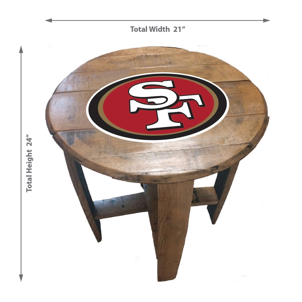 Big Team NFL San Francisco 49ers Brown End Table - Thumbnail - Image 3