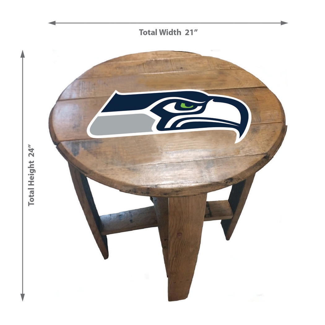 Big Team NFL Seattle Seahawks Brown End Table - Thumbnail - Image 3