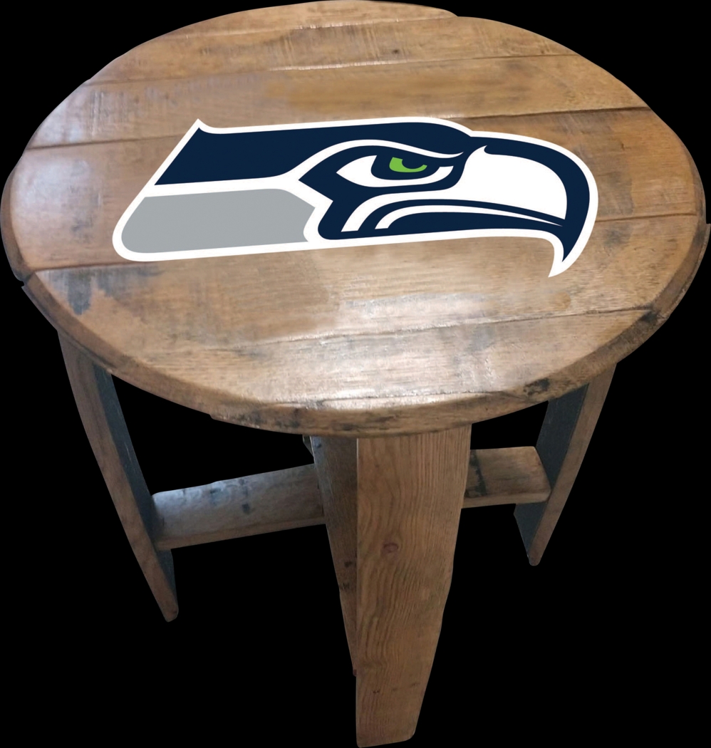 Big Team NFL Seattle Seahawks Brown End Table - Thumbnail - Image 1