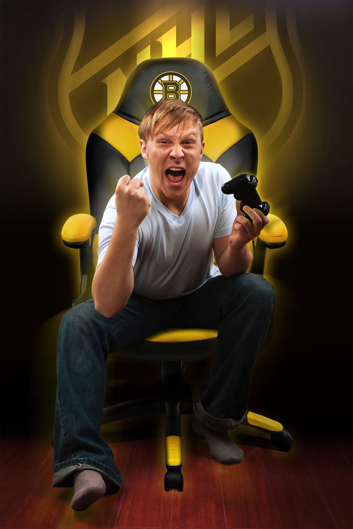 Big Team NHL Boston Bruins Yellow Oversized Gaming Chair - Thumbnail - Image 4