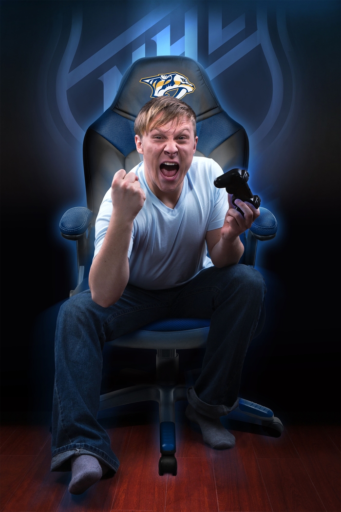 Big Team NHL Nashville Predators Navy Oversized Gaming Chair - Thumbnail - Image 4
