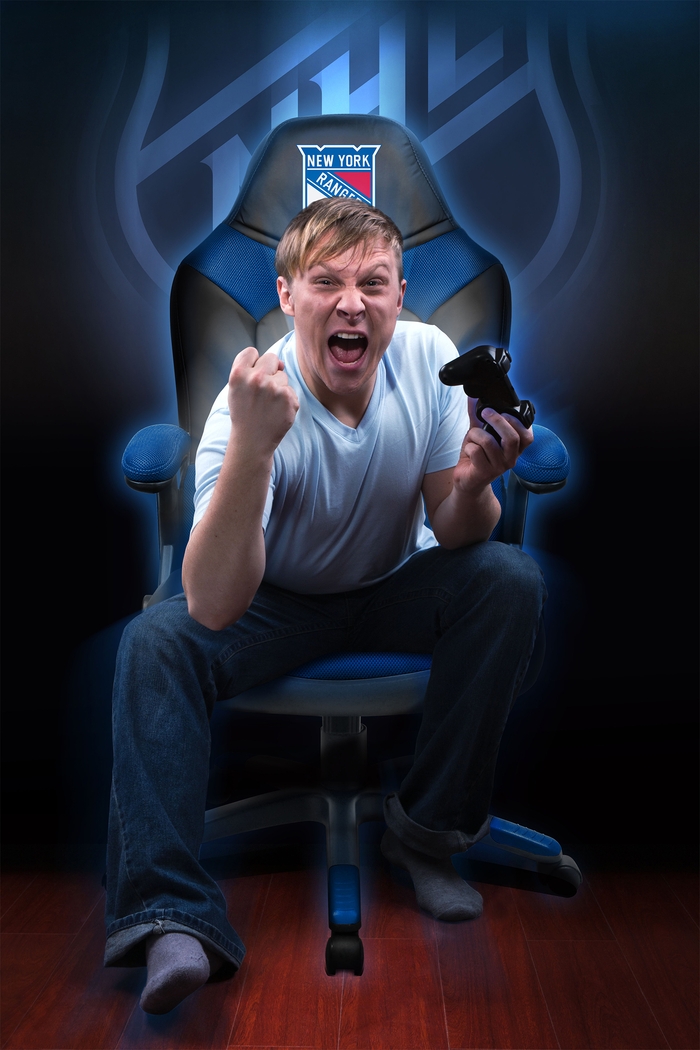 Big Team NHL New York Rangers Blue Oversized Gaming Chair - Thumbnail - Image 4