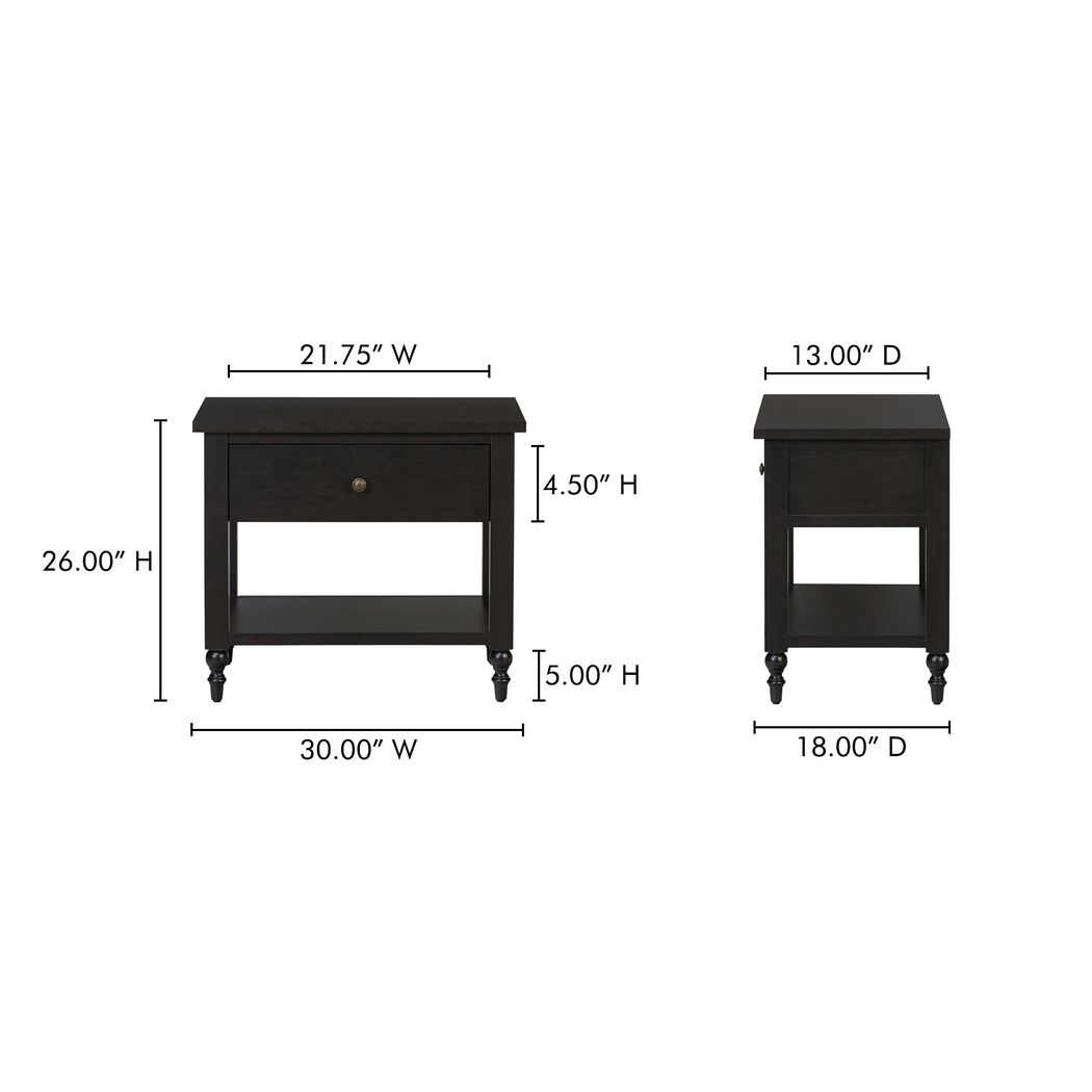 Biga Black Nightstand - Thumbnail - Image 2