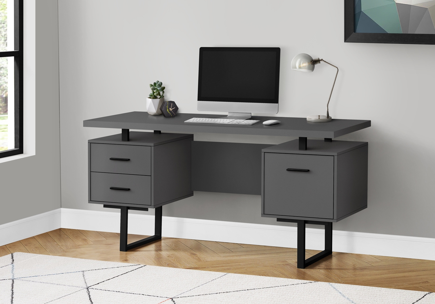 Billingsly Gray Desk - Thumbnail - Image 2