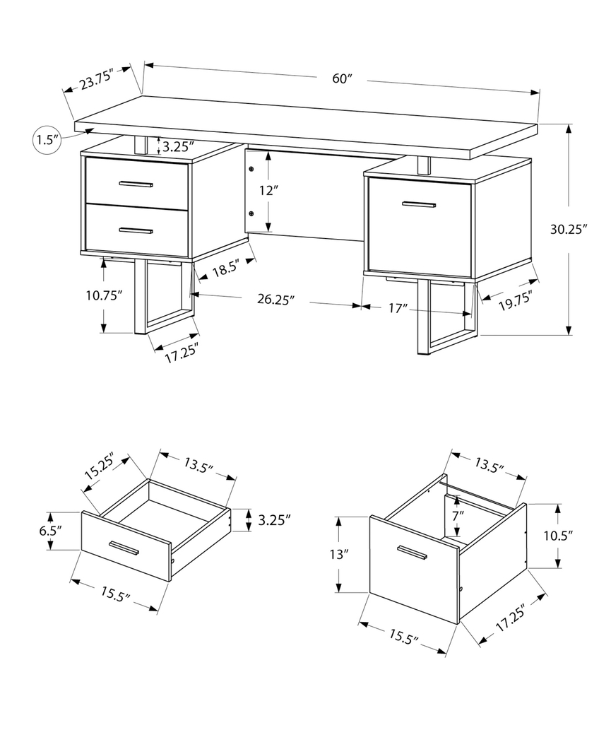 Billingsly Gray Desk - Thumbnail - Image 3