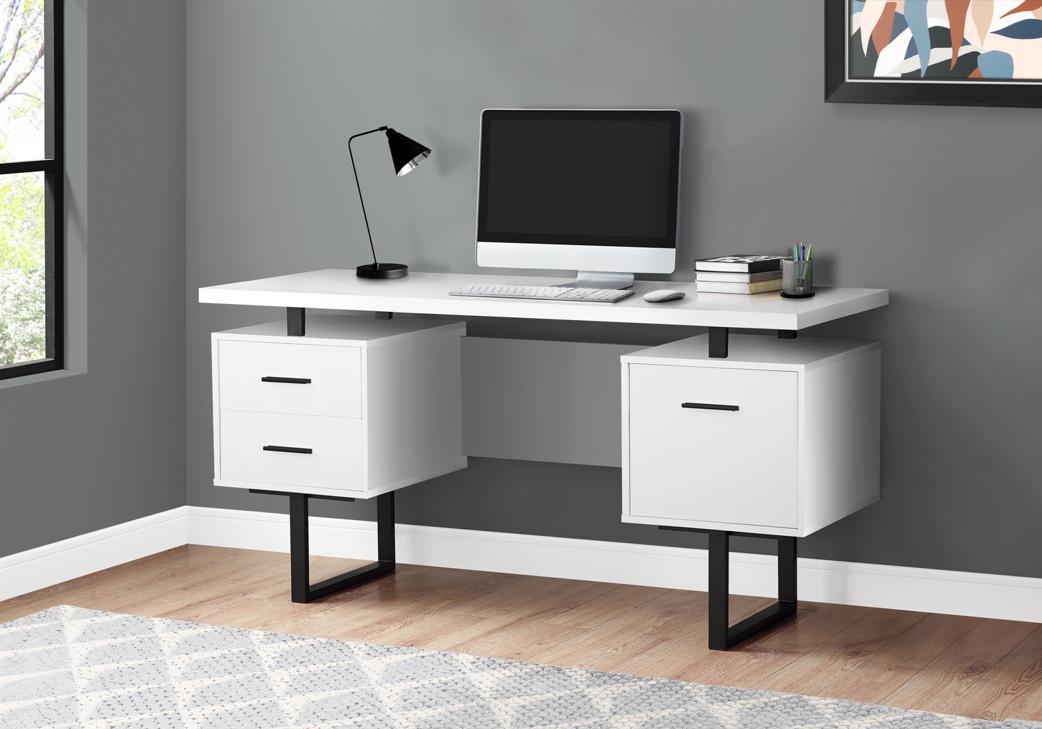 Billingsly White Desk - Thumbnail - Image 2