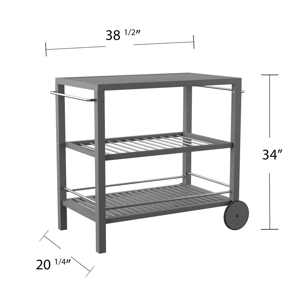 Bilmarsan Gray Outdoor Bar Cart - Image 7