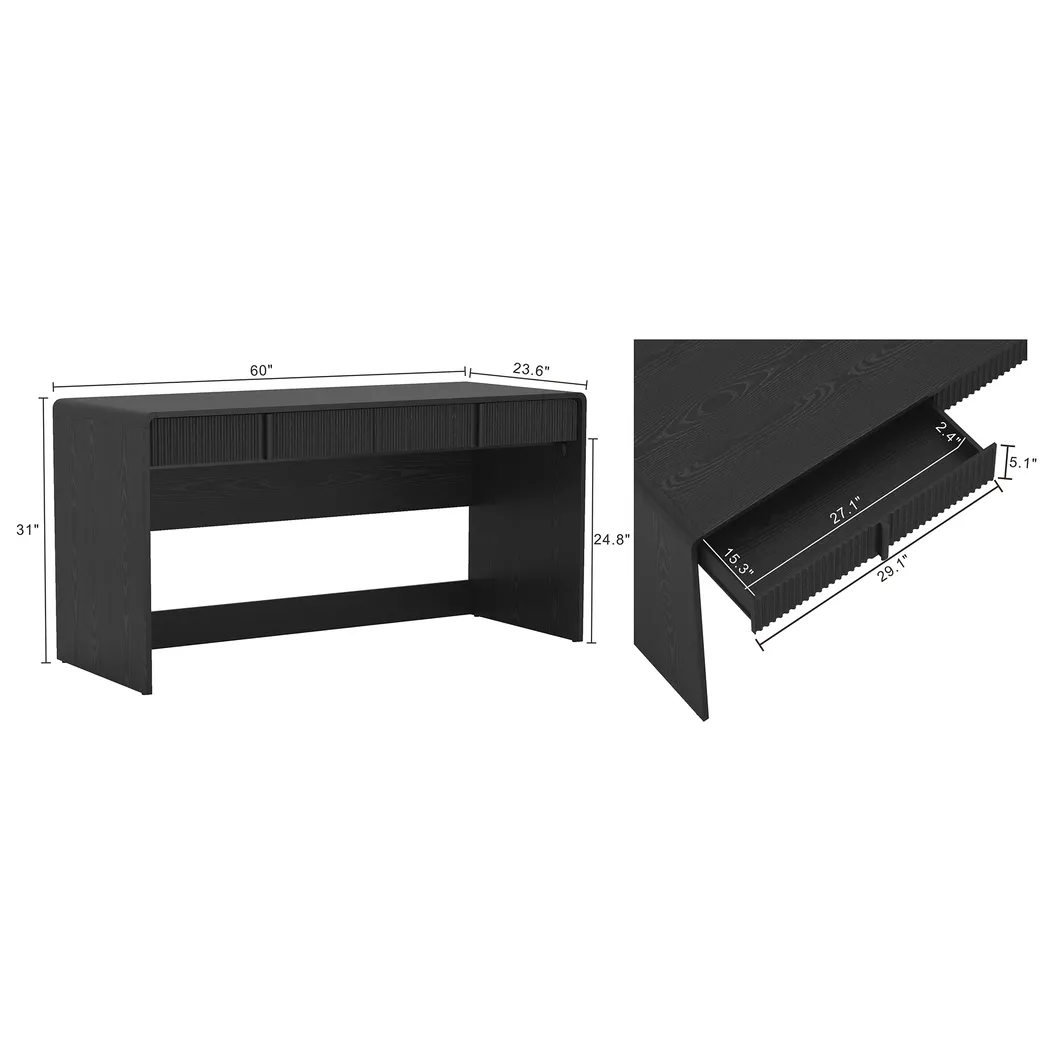 Bilwu Black Writing Desk - Thumbnail - Image 5