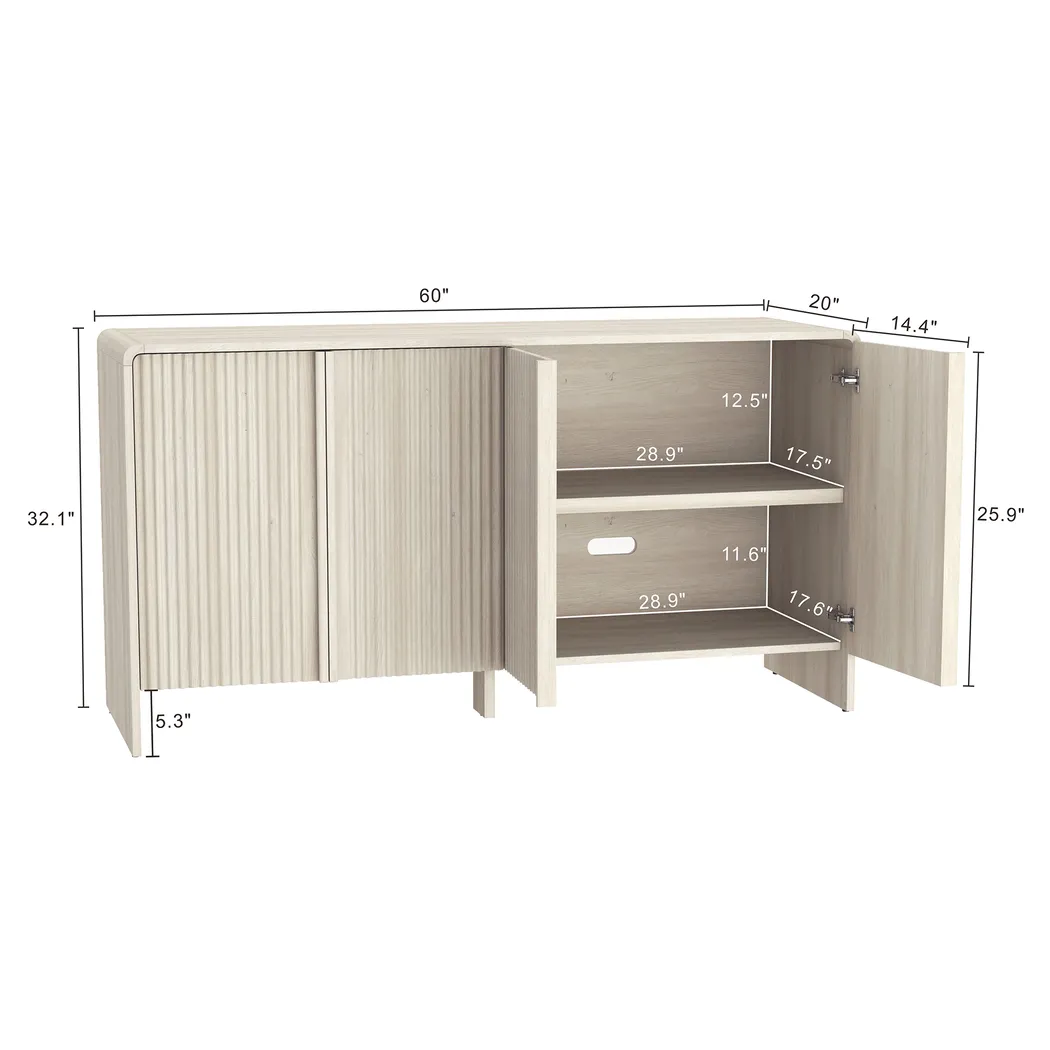 Bilwu Washed White Sideboard - Thumbnail - Image 6