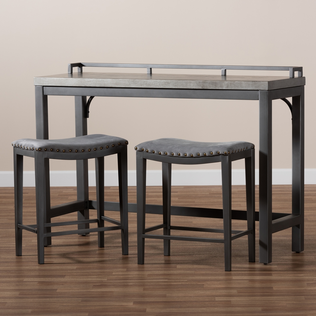 Bilyeu Gray 3 Pc Counter Height Table Set - Thumbnail - Image 7