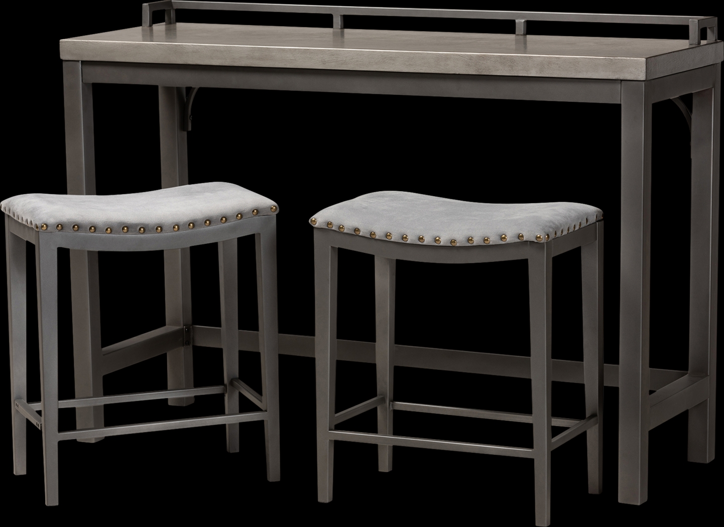 Bilyeu Gray 3 Pc Counter Height Table Set - Thumbnail - Image 1