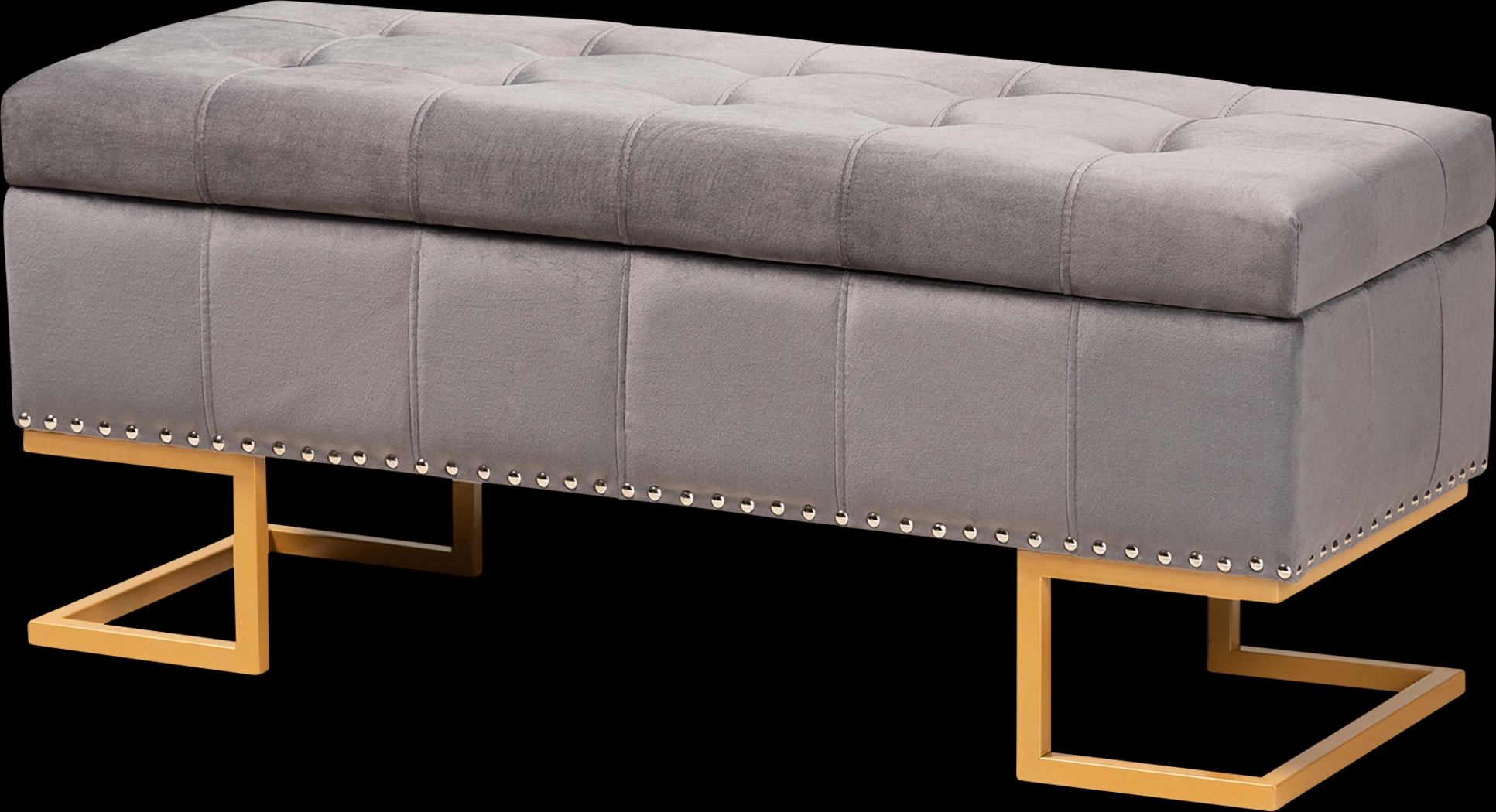 Binewood Gray Storage Ottoman - Thumbnail - Image 1