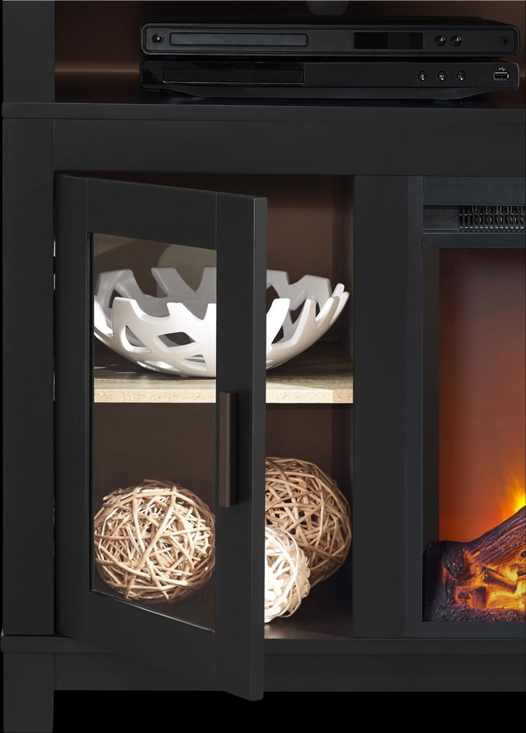 Bingen Black 54 in. Console with Electric Fireplace - Thumbnail - Image 3