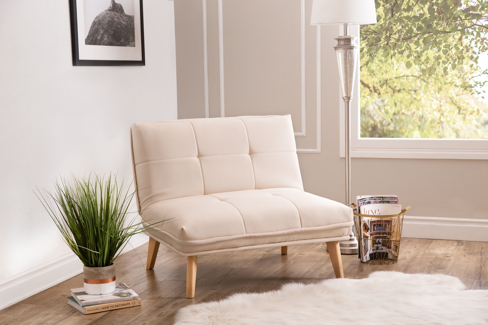 Binney Ivory Convertible Chair - Thumbnail - Image 2