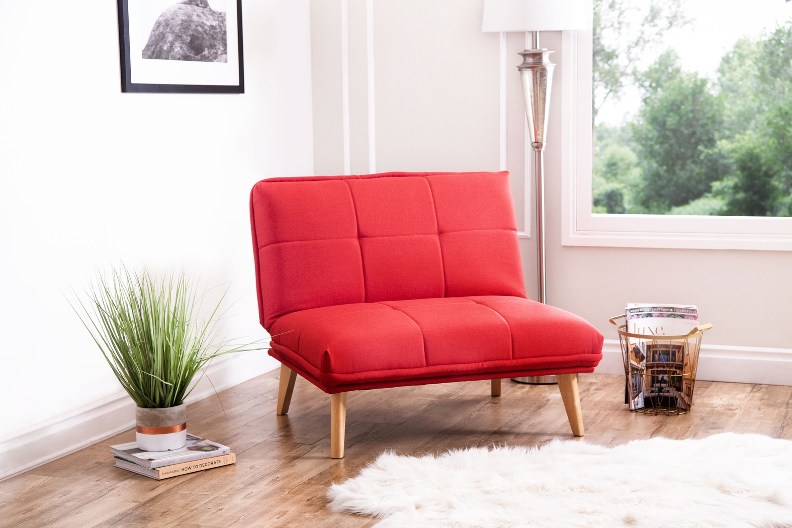 Binney Red Convertible Chair - Thumbnail - Image 2