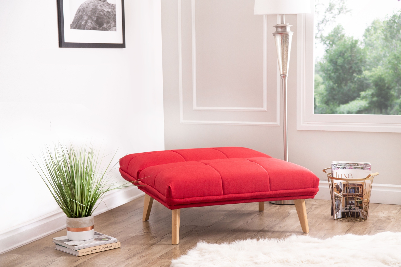 Binney Red Convertible Chair - Thumbnail - Image 3