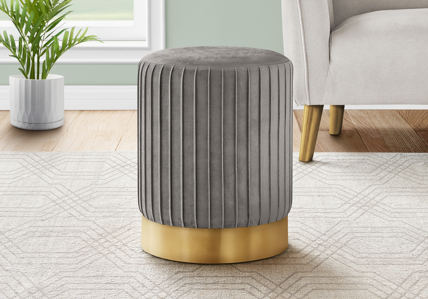 Binnicker Gray Ottoman - Thumbnail - Image 2