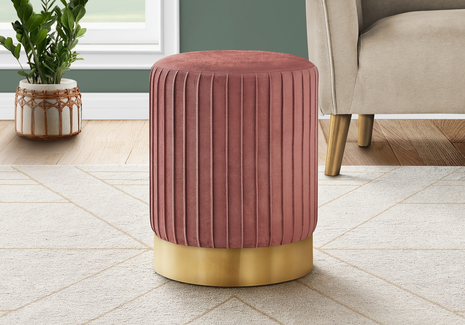 Binnicker Pink Ottoman - Thumbnail - Image 2