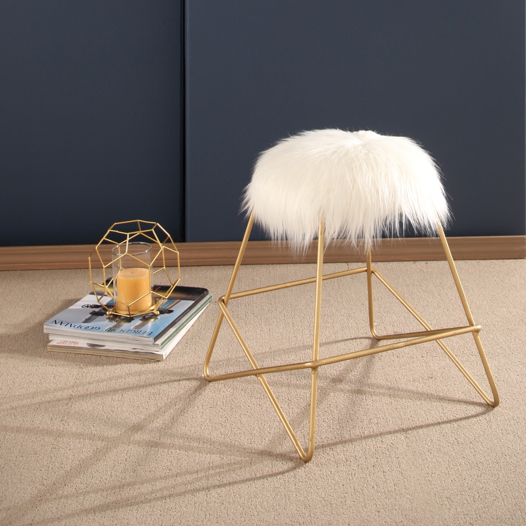Birdies White Vanity Stool - Thumbnail - Image 2