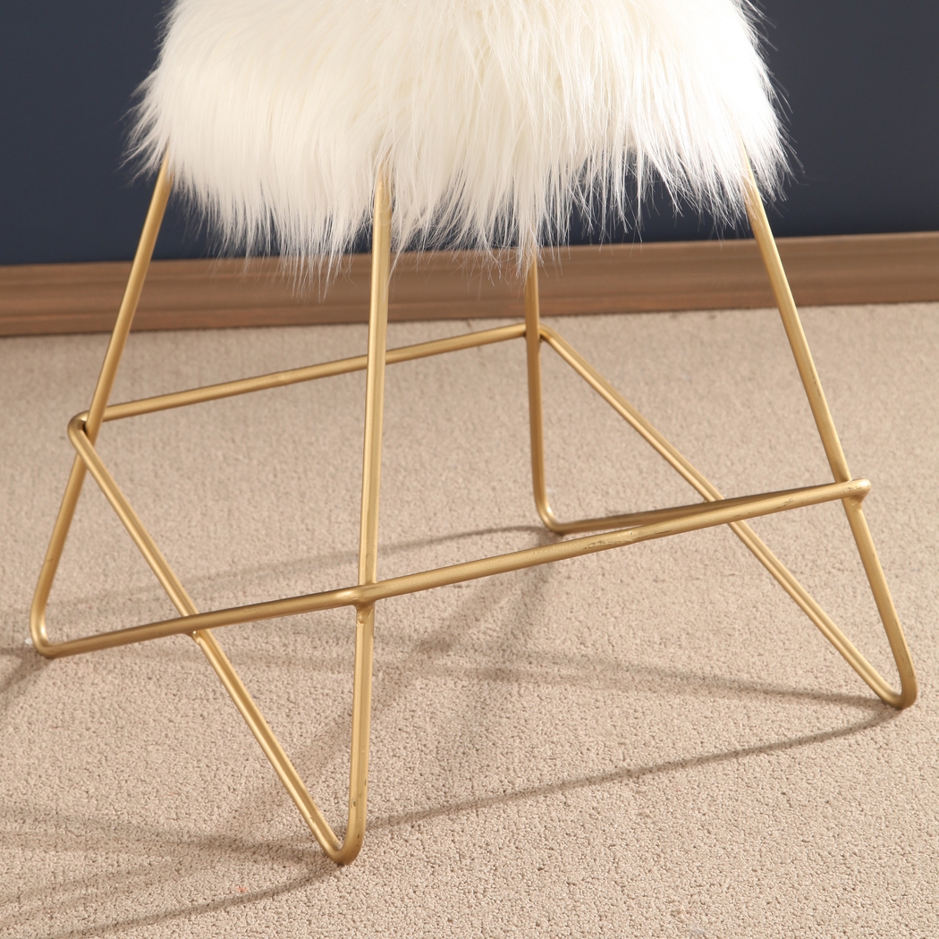 Birdies White Vanity Stool - Thumbnail - Image 4