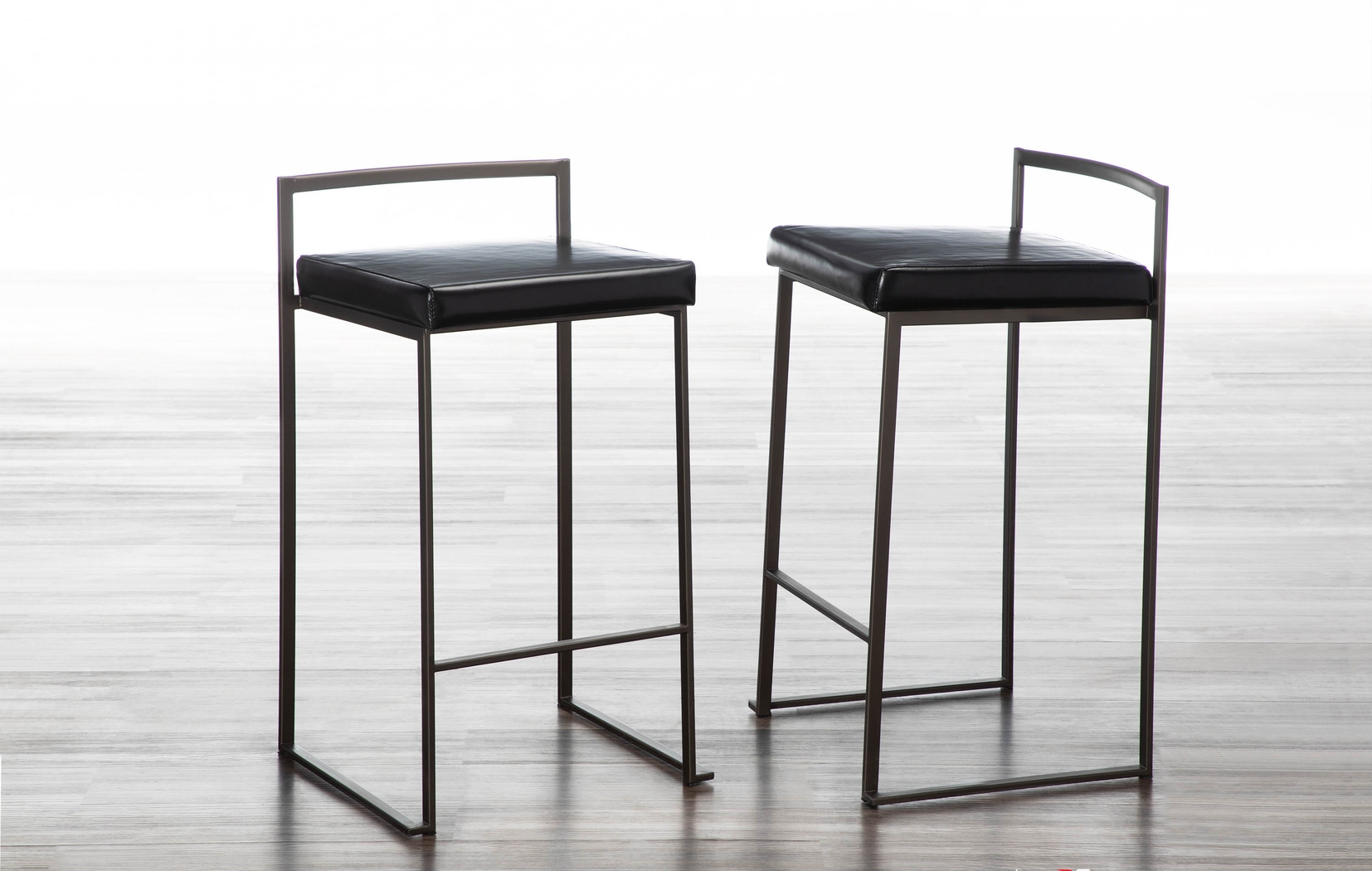 Birdlake I Black Counter Height Stool, Set of 3 - Thumbnail - Image 4