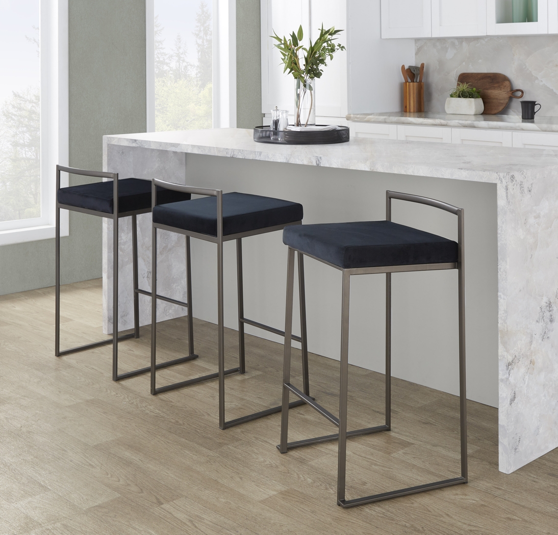 Birdlake I Black Counter Height Stool, Set of 3 - Thumbnail - Image 5