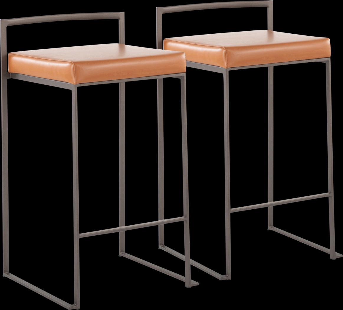 Birdlake I Camel Counter Height Stool, Set of 2 - Thumbnail - Image 1