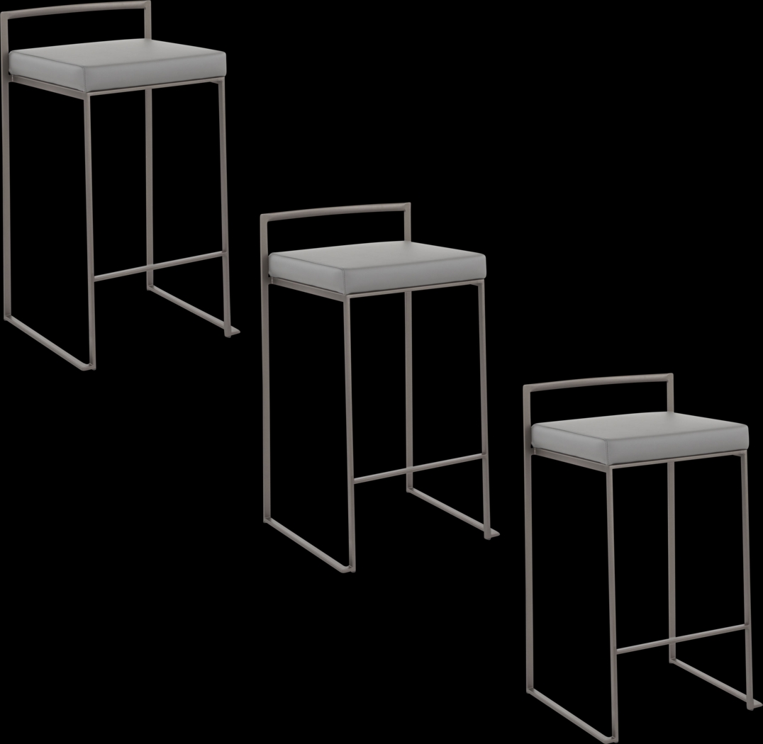 Birdlake I Gray Counter Height Stool, Set of 3 - Thumbnail - Image 1