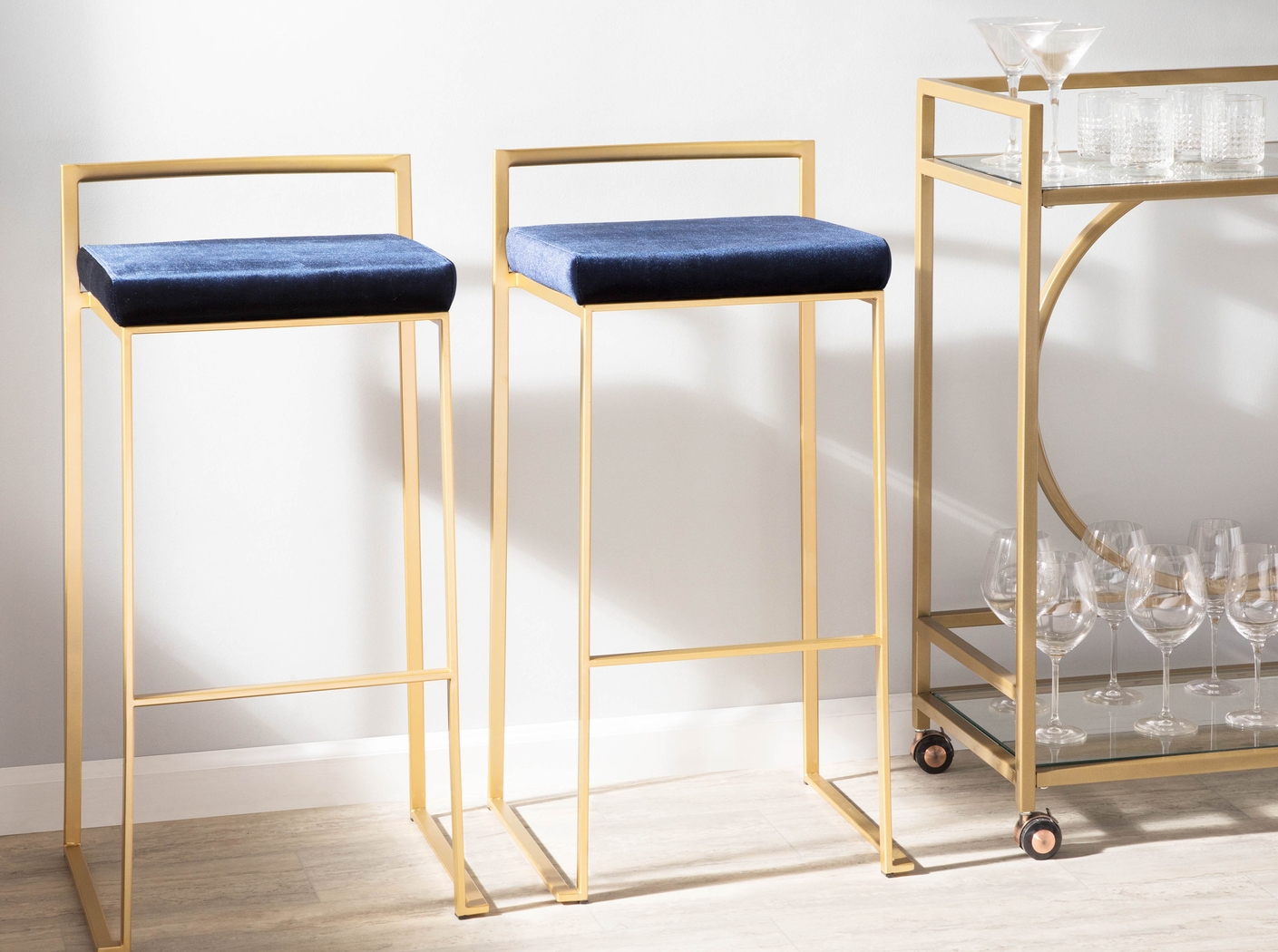 Birdlake II Blue Barstool, Set of 3 - Thumbnail - Image 2