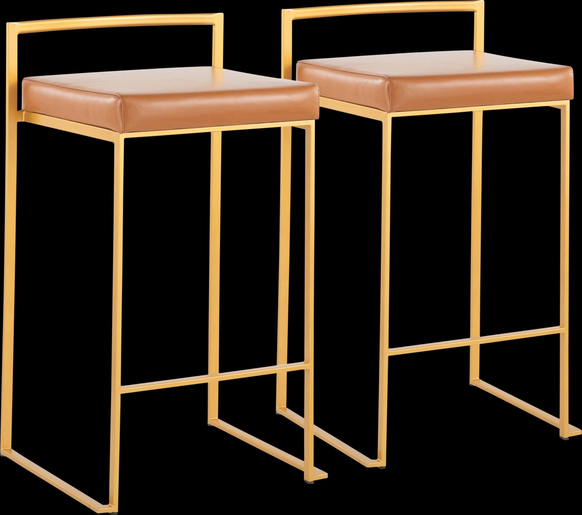 Birdlake II Camel Counter Height Stool, Set of 2 - Thumbnail - Image 1