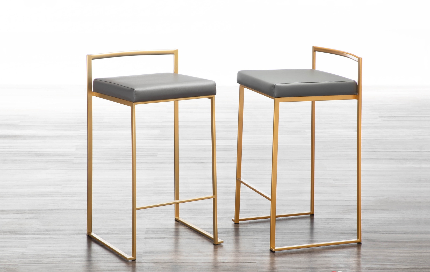 Birdlake II Gray Counter Height Stool, Set of 3 - Thumbnail - Image 2